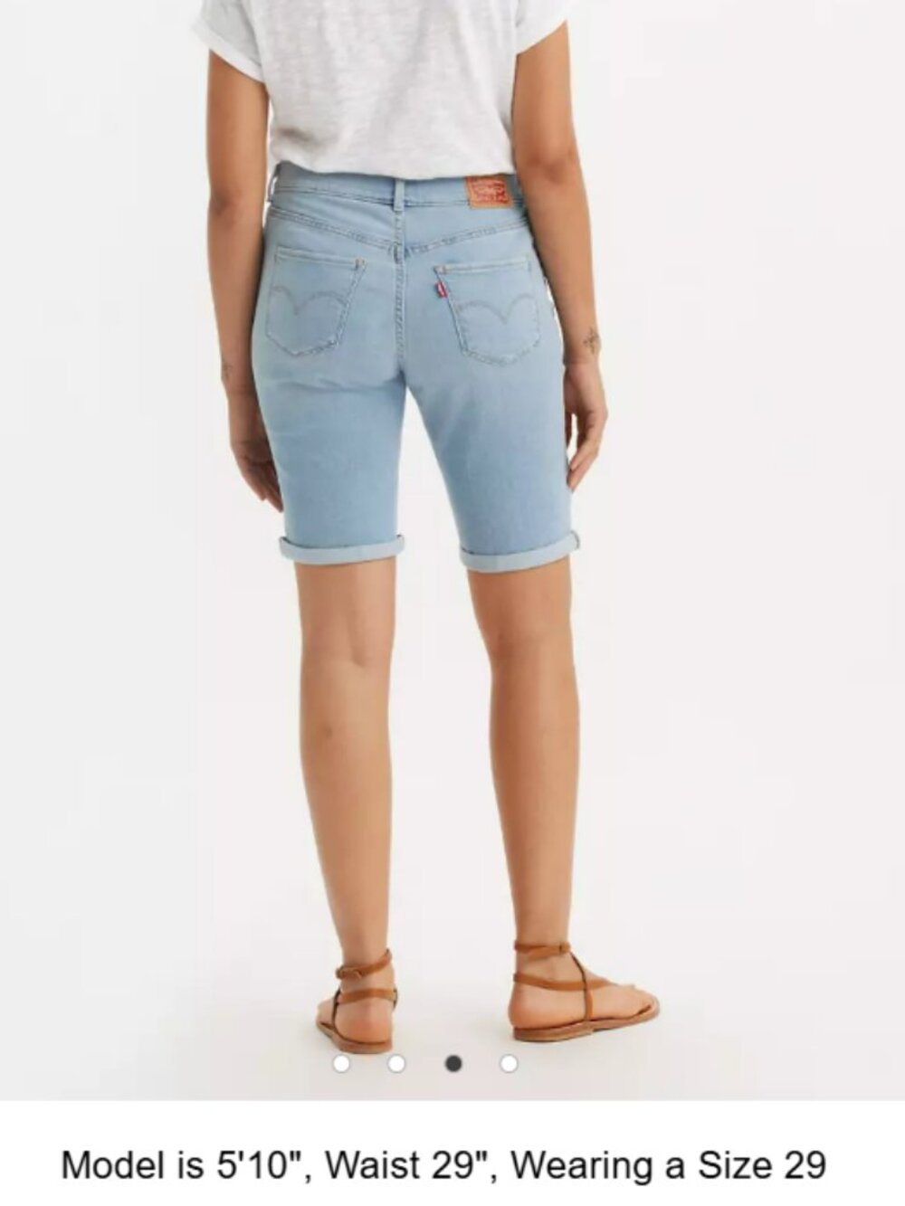 Levis Classic Bermuda Shorts Lite Denim Stretch Sz 27